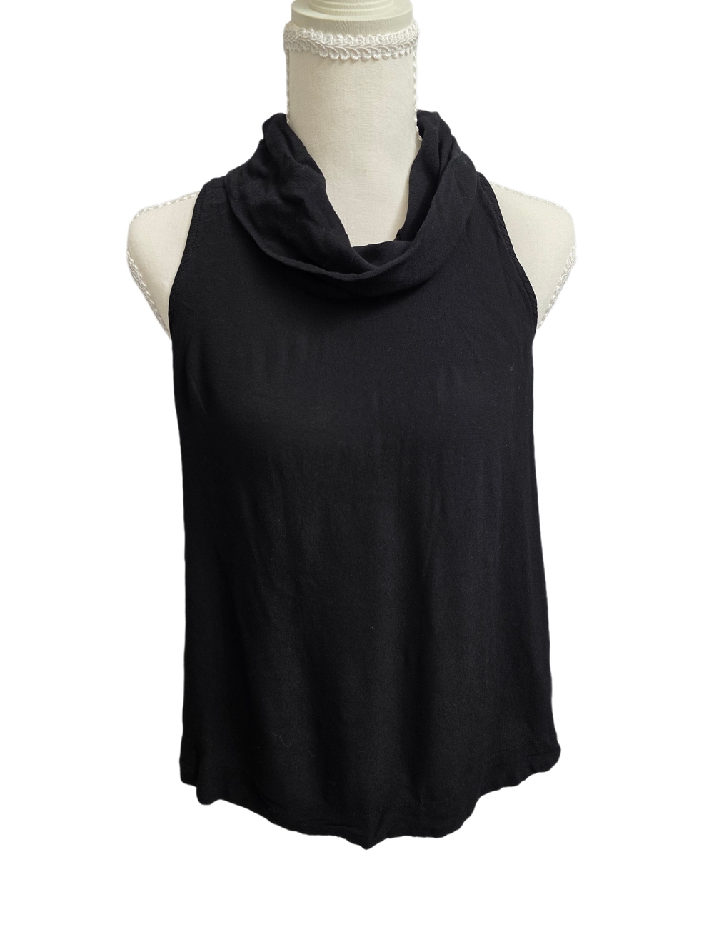 Free People Black Draped Cowl Neck Tank Size Small